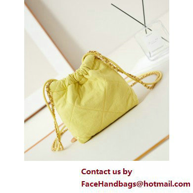 Chanel Canvas  &  Gold-Tone CHANEL 22 Mini Handbag AS3980 Yellow 2025